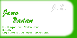jeno madan business card